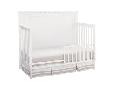 Emery Convertible Panel Crib with Toddler Guard Rail Package - White