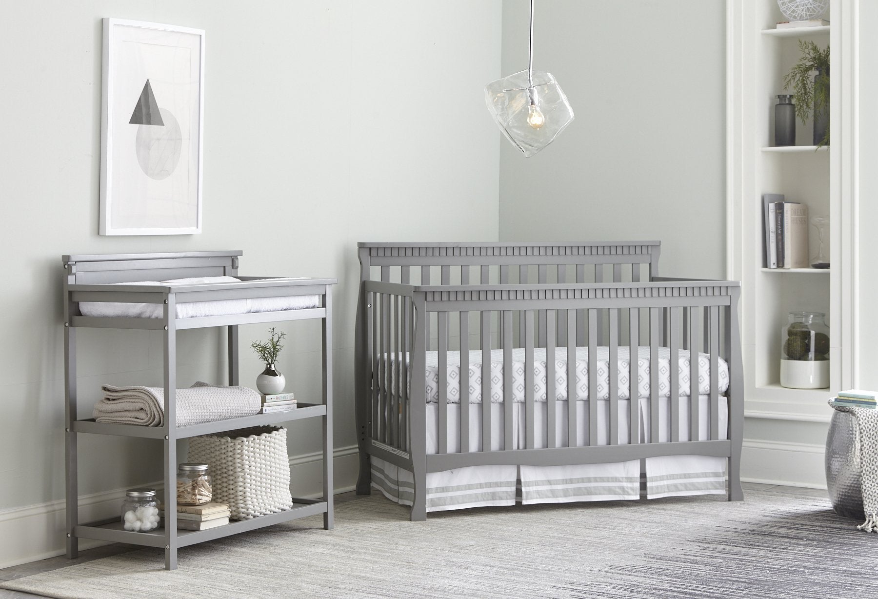 Emery Convertible Slat Crib - Grey