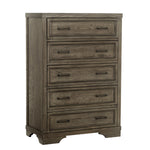 Foundry 5 Drawer Chest - Brushed Pewter
