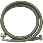 6 Ft Stainless Steel Washer Machine Hose with 90 deg elbow - 48375