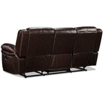 Cooper Leather Reclining Sofa and Loveseat with Console Set - Brown