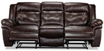 Cooper Leather Reclining Sofa and Recliner Set - Brown