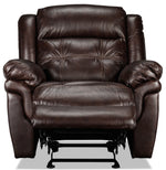 Cooper Leather Reclining Sofa, Reclining Loveseat with Console and Recliner Set - Brown