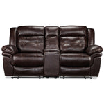 Cooper Leather Reclining Loveseat with Console - Brown