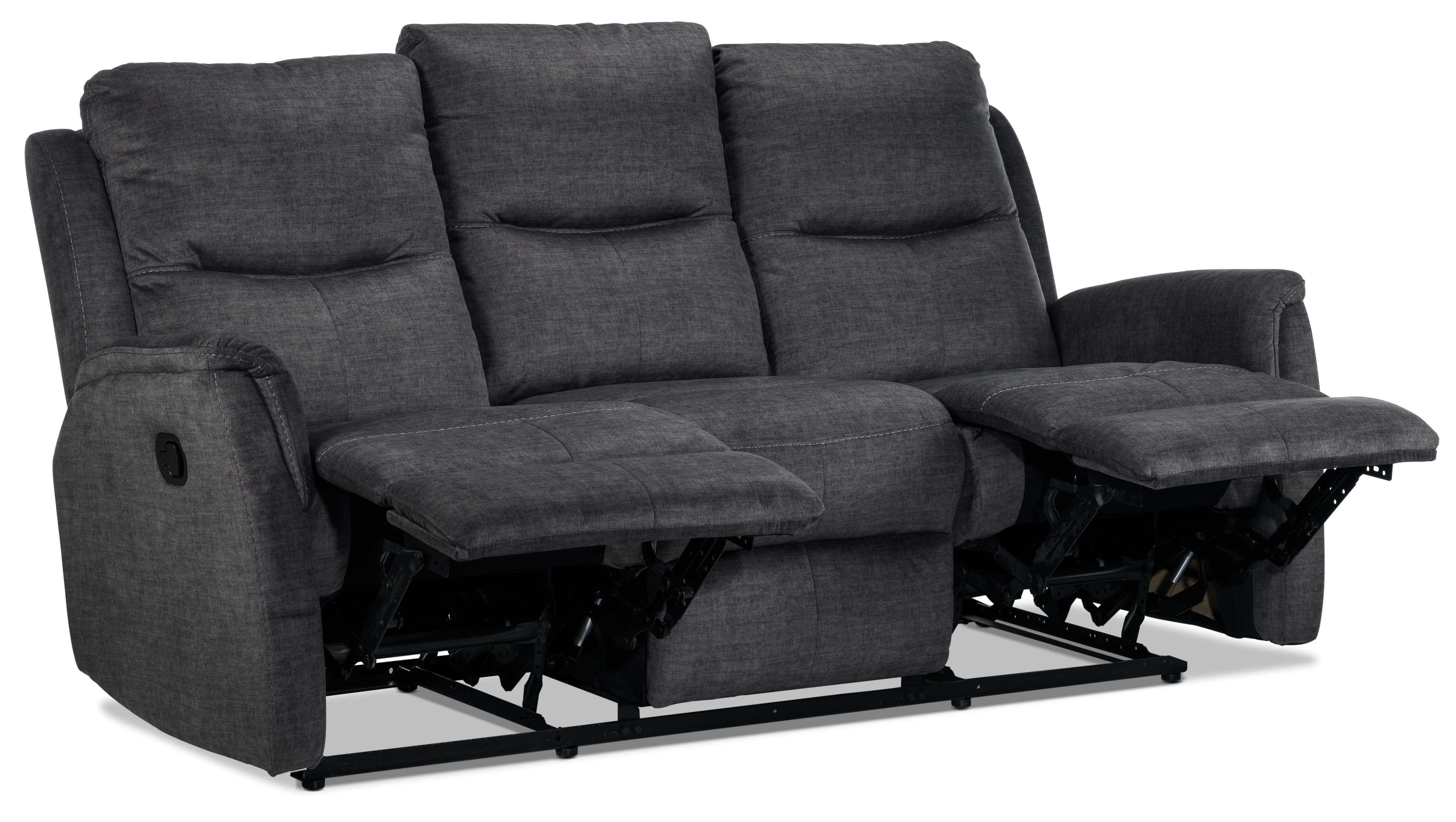Grayson Reclining Sofa and Recliner Set - Charcoal