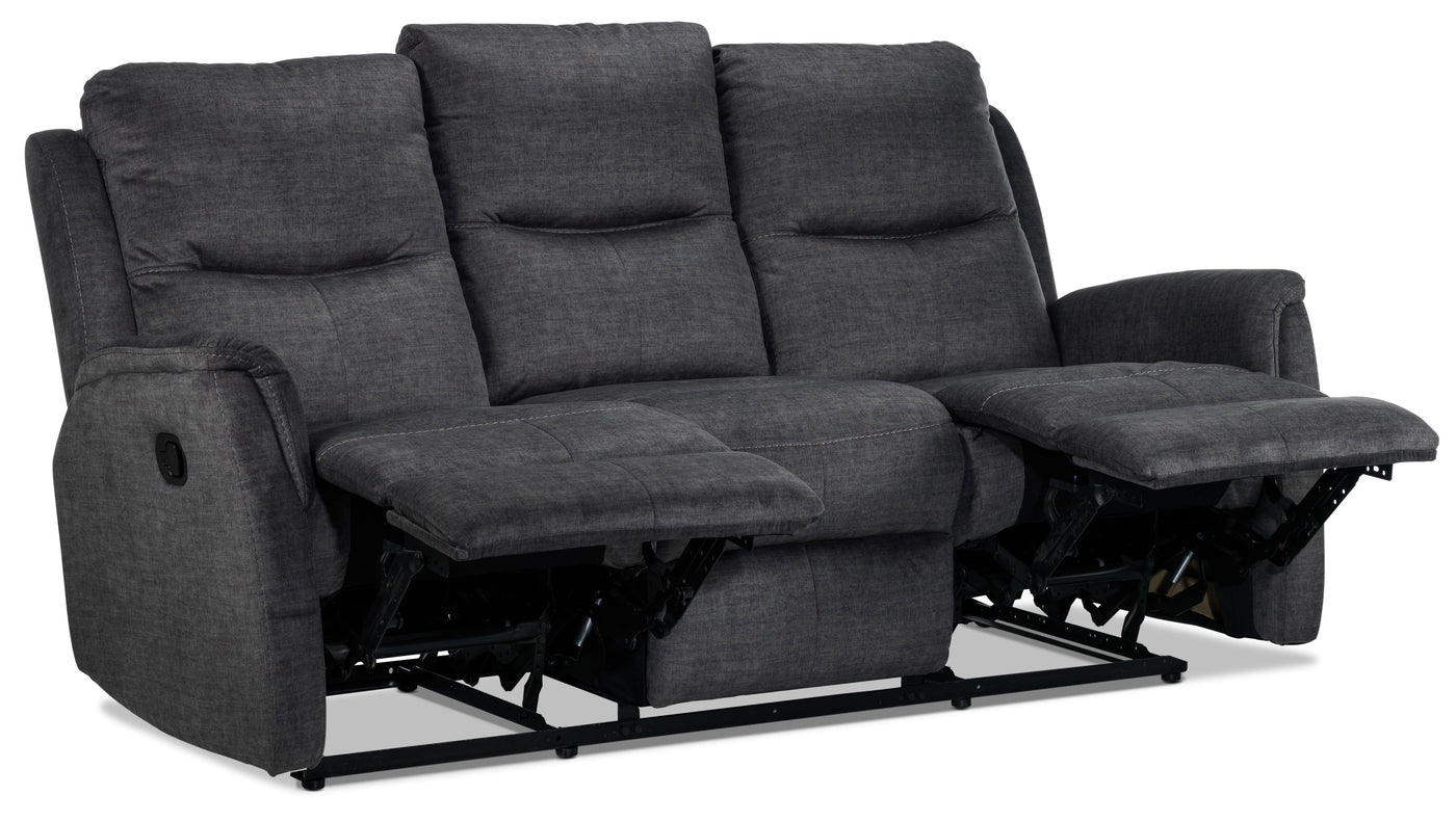 Grayson Reclining Sofa and Reclining Loveseat Set - Charcoal