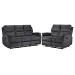 Grayson Reclining Sofa and Reclining Loveseat Set - Charcoal