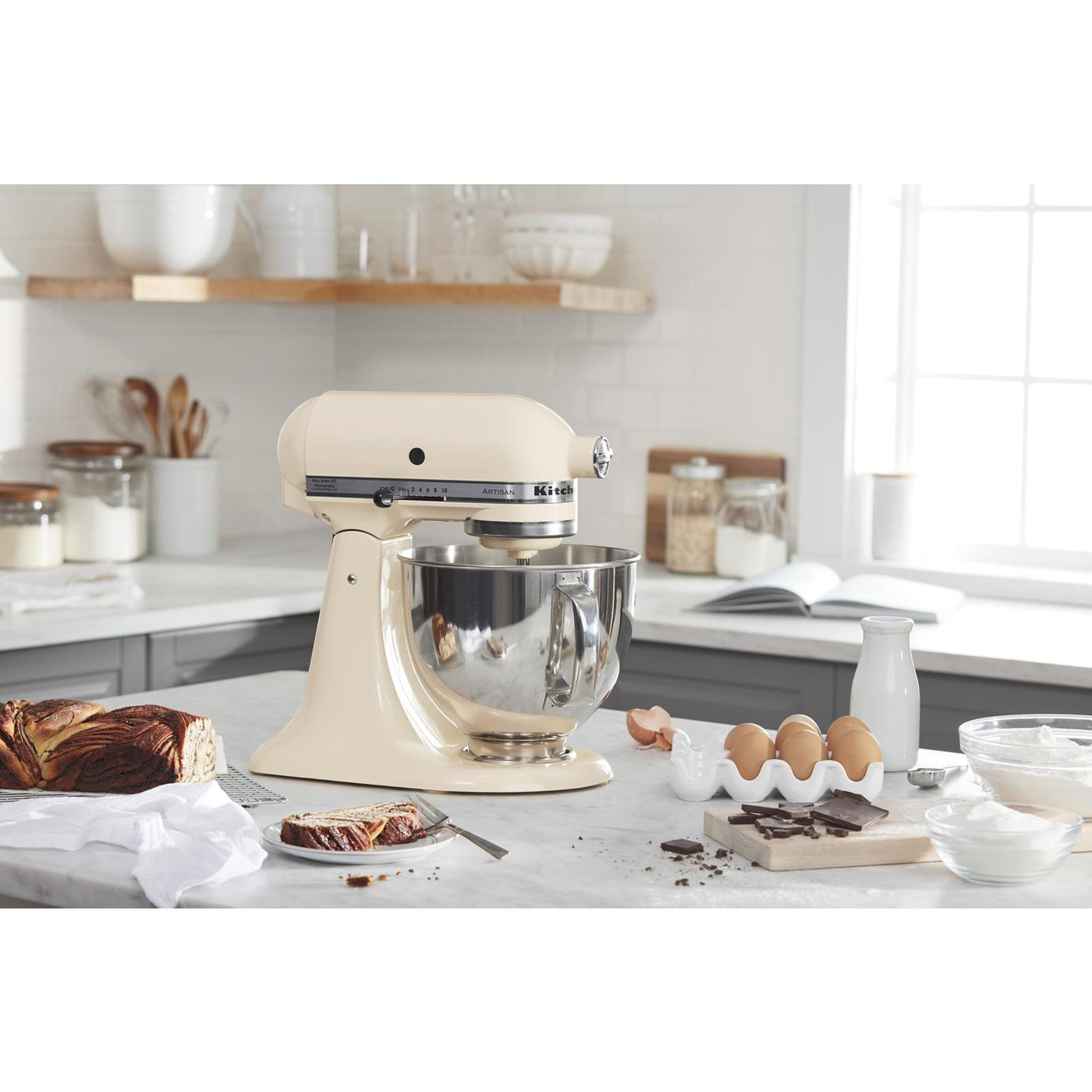 KitchenAid Almond Cream Artisan® Series 5 Quart Tilt-Head Stand Mixer - KSM150PSAC