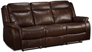 Scorpio Reclining Sofa with Drop Tray - Whiskey Brown