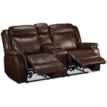Scorpio Reclining Loveseat with Console - Whiskey Brown