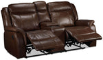 Scorpio Reclining Loveseat with Console - Whiskey Brown