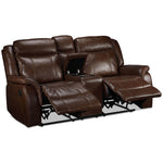 Scorpio Reclining Sofa, Reclining Loveseat and Glider Recliner - Whiskey Brown