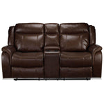 Scorpio Reclining Loveseat with Console - Whiskey Brown
