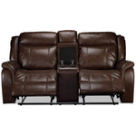 Scorpio Reclining Loveseat with Console - Whiskey Brown