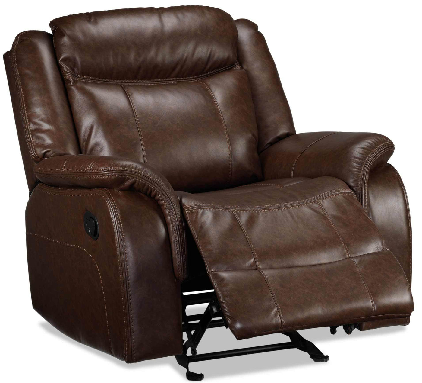 Scorpio Reclining Sofa and Glider Recliner - Whiskey Brown