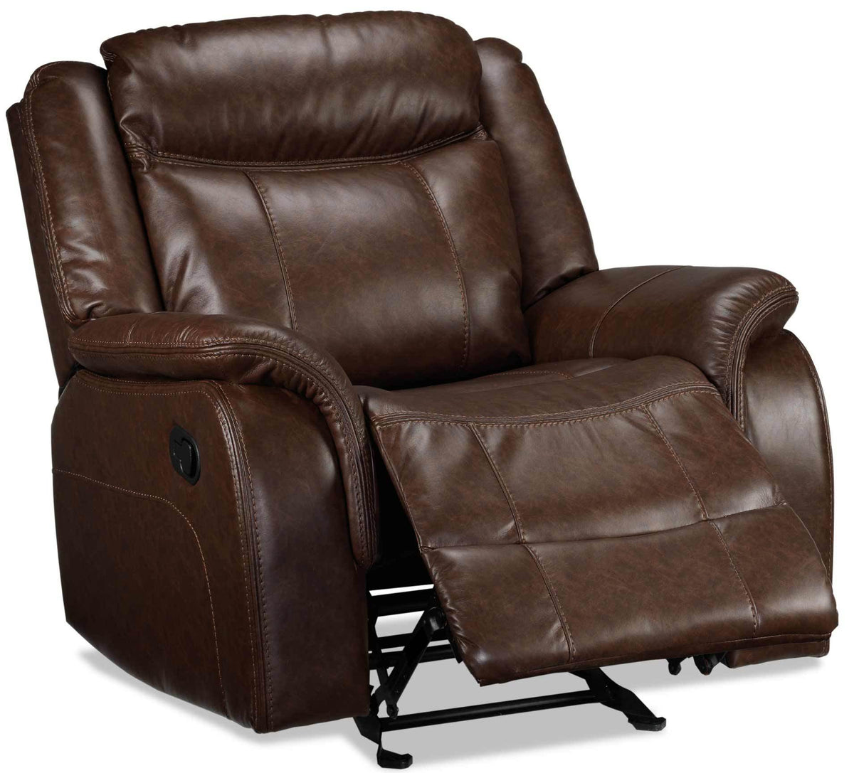 Scorpio Reclining Sofa and Glider Recliner Set Whiskey Brown Leon's