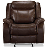 Scorpio Reclining Sofa and Glider Recliner - Whiskey Brown