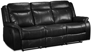 Scorpio Reclining Sofa with Drop Tray - Black