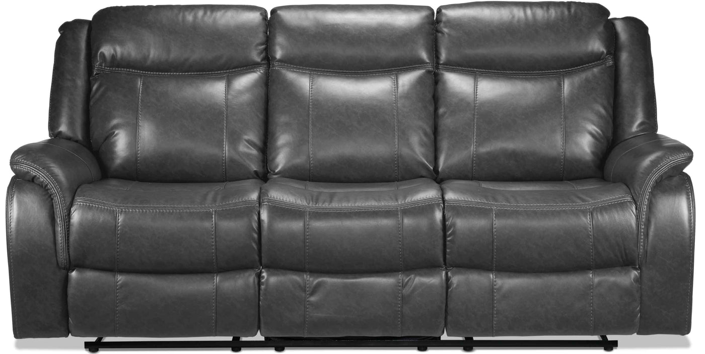 Scorpio Reclining Sofa with Drop Tray Grey Leon's