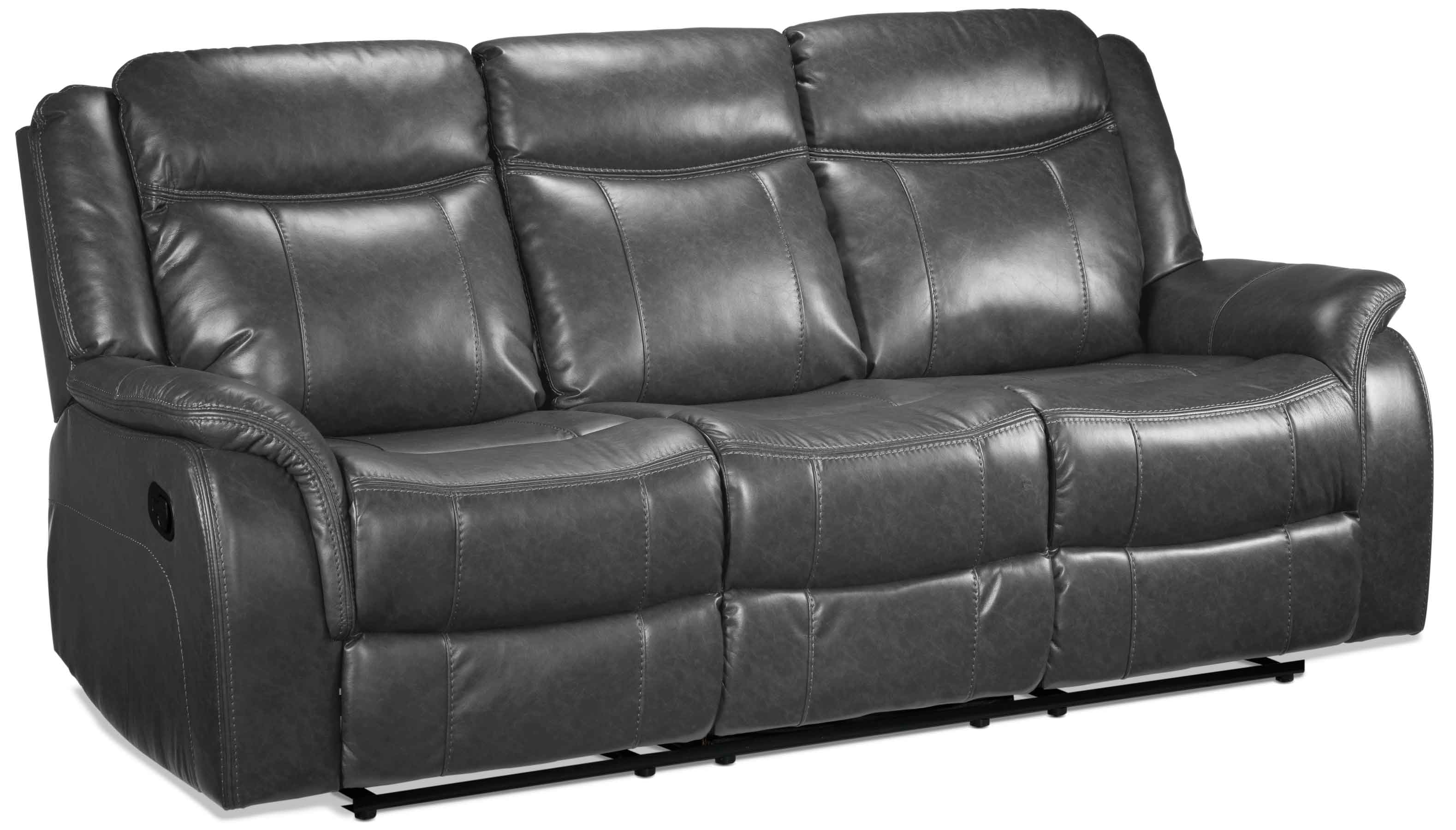Scorpio Reclining Sofa with Drop Tray Black Leon s