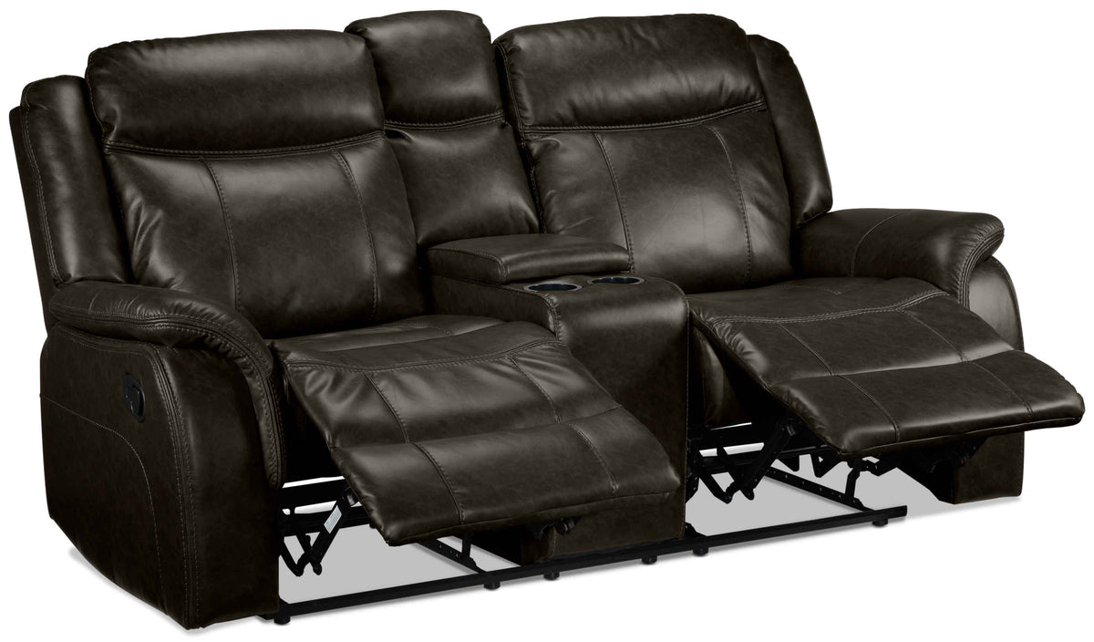 Scorpio Reclining Loveseat with Console Brown Leon's