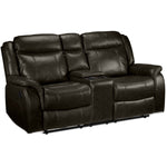 Scorpio Reclining Loveseat with Console - Brown