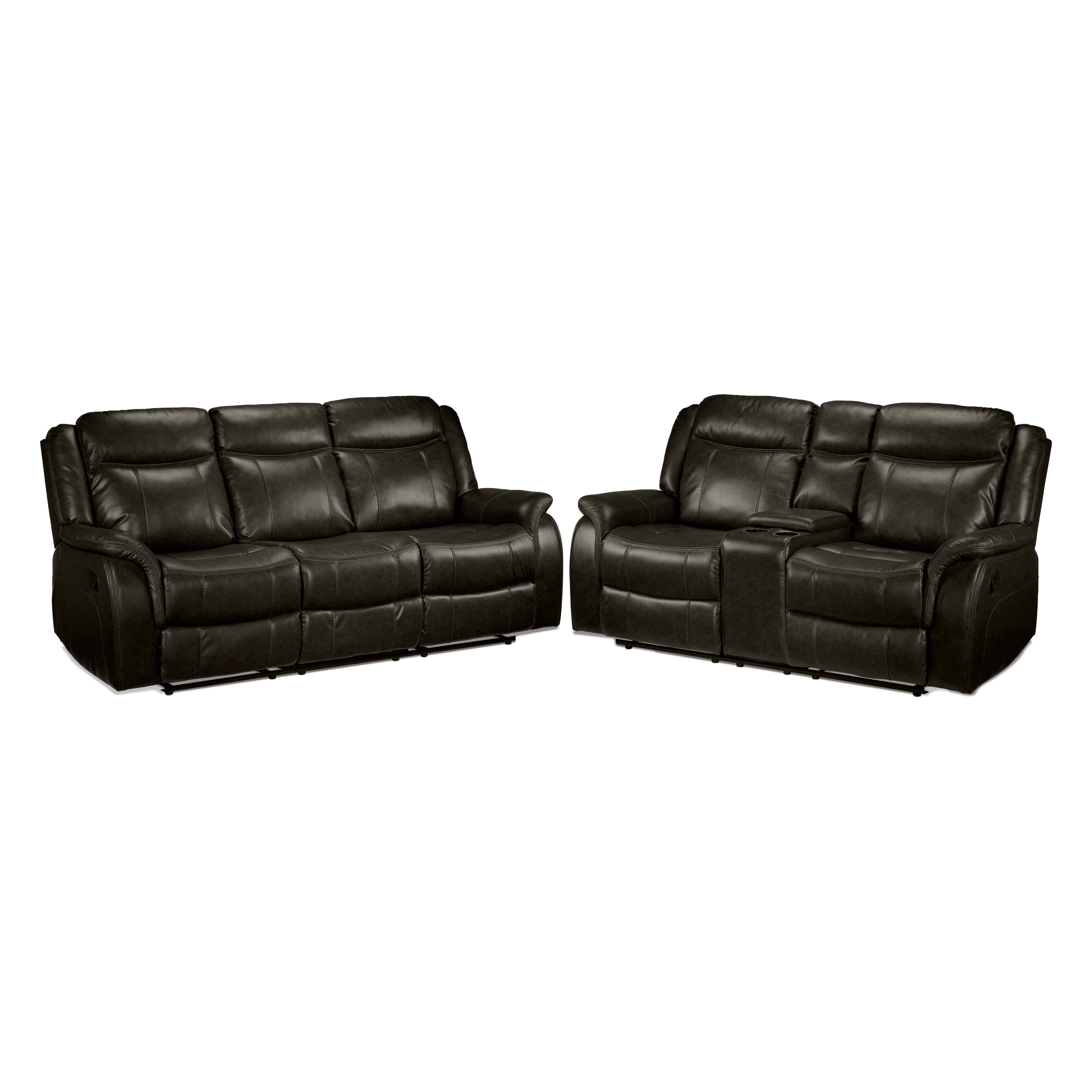 Leons leather store recliner sofa