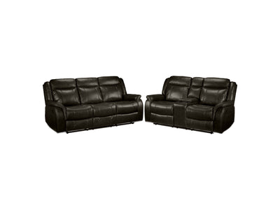 Scorpio Reclining Sofa and Reclining Loveseat Set - Brown