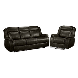 Scorpio Reclining Sofa and Glider Set - Brown