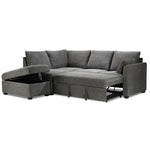 Portland 3-Piece Sectional with Right-Facing Pop-Up Bed - Grey