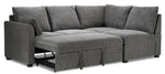 Portland 3-Piece Sectional with Left-Facing Pop-Up Bed - Grey