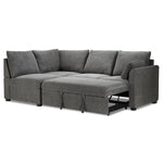 Portland 3-Piece Sectional with Right-Facing Pop-Up Bed - Grey