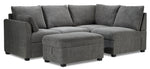 Portland 3-Piece Sectional with Left-Facing Pop-Up Bed - Grey