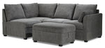 Portland 3-Piece Sectional with Right-Facing Pop-Up Bed - Grey