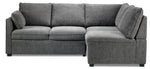 Portland 3-Piece Sectional with Left-Facing Pop-Up Bed - Grey