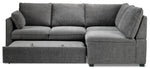 Portland 3-Piece Sectional with Left-Facing Pop-Up Bed - Grey