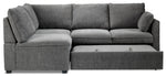 Portland 3-Piece Sectional with Right-Facing Pop-Up Bed - Grey