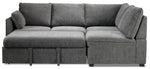 Portland 3-Piece Sectional with Left-Facing Pop-Up Bed - Grey