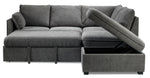 Portland 3-Piece Sectional with Left-Facing Pop-Up Bed - Grey