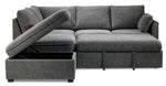 Portland 3-Piece Sectional with Right-Facing Pop-Up Bed - Grey