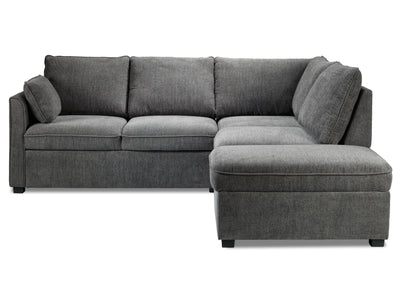 Portland 3-Piece Sectional with Left-Facing Pop-Up Bed - Grey