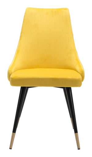 Travis Dining Chair - Yellow Velvet - Set of 2