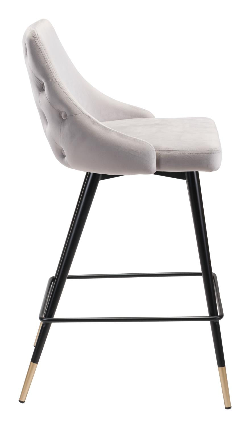 Travis Counter Chair - Grey Velvet