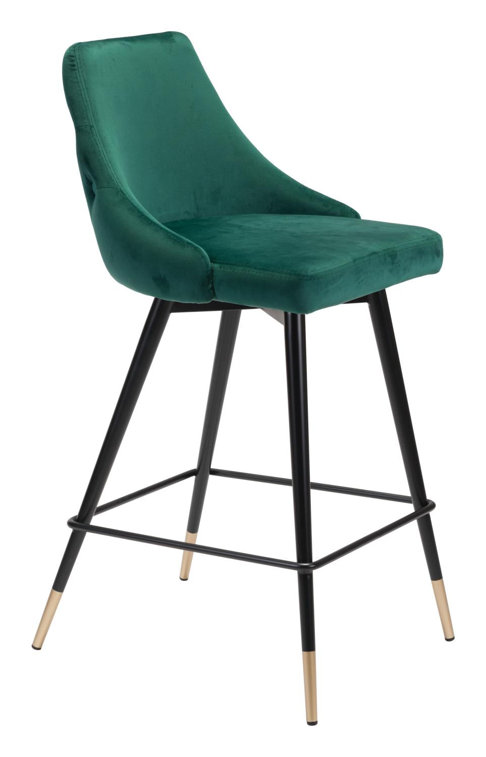 Travis Counter Chair - Green Velvet
