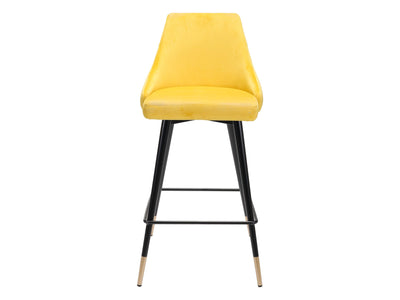 Travis Counter Chair - Yellow Velvet