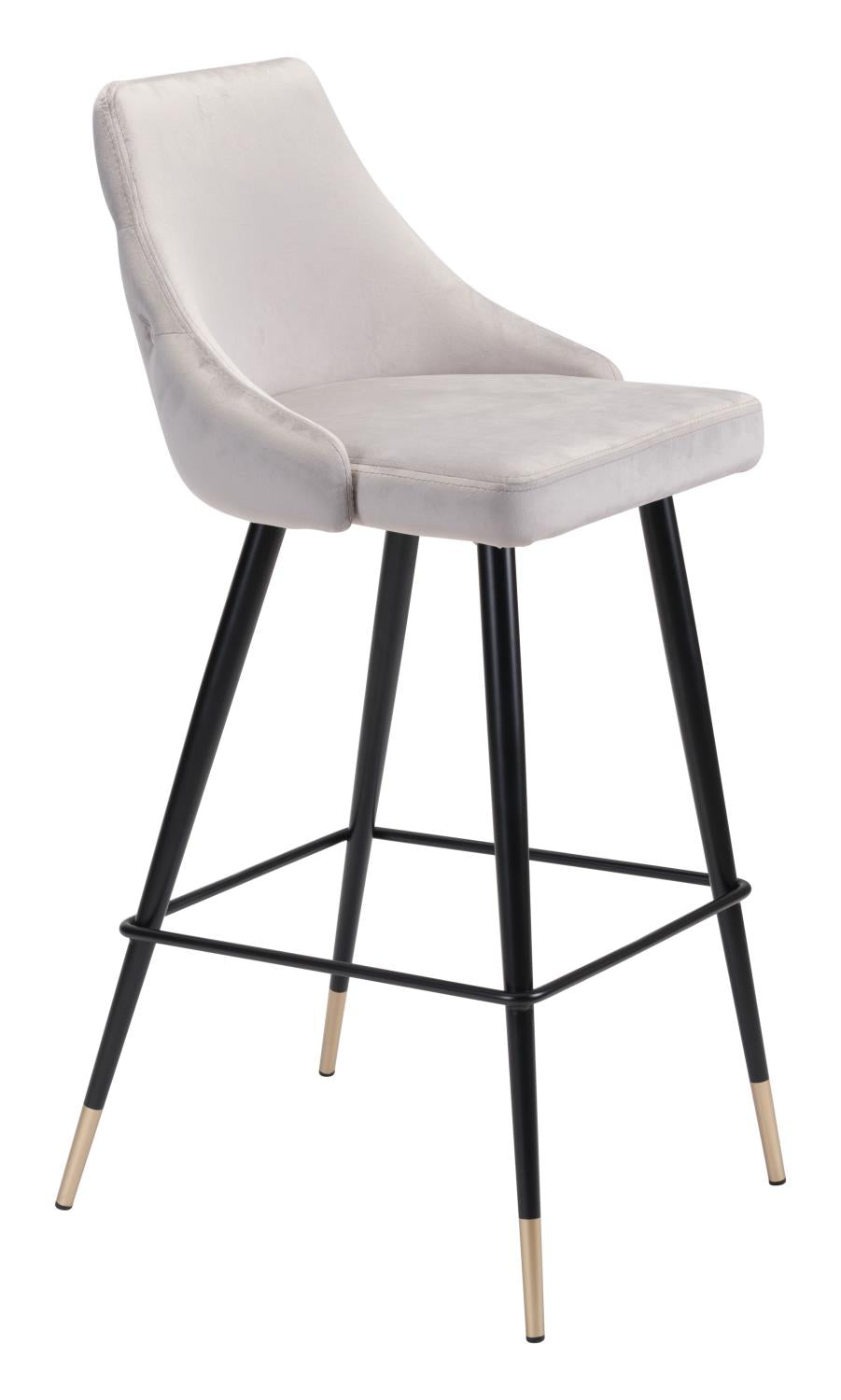 Travis Bar Chair - Grey Velvet