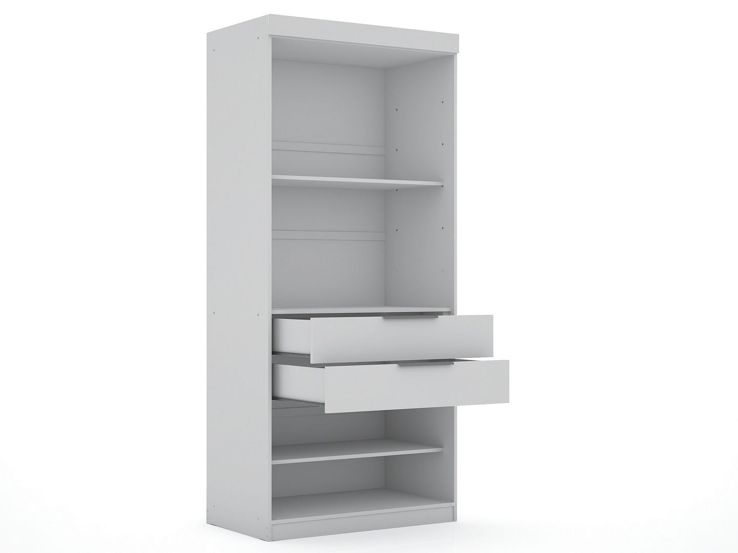 Oulu 2-Piece Open Corner Wardrobe - White