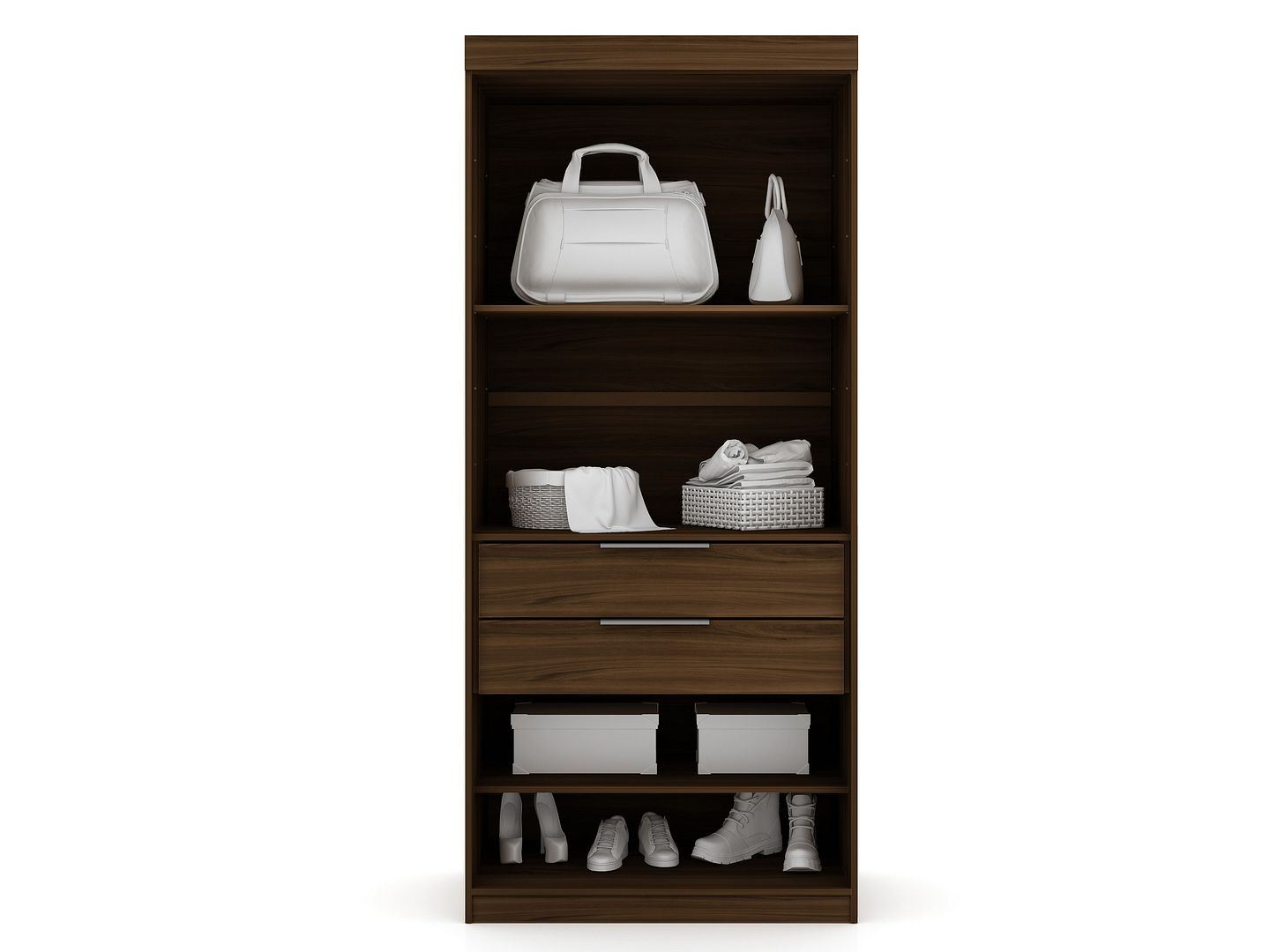 Oulu 2-Piece Open Corner Wardrobe - Brown
