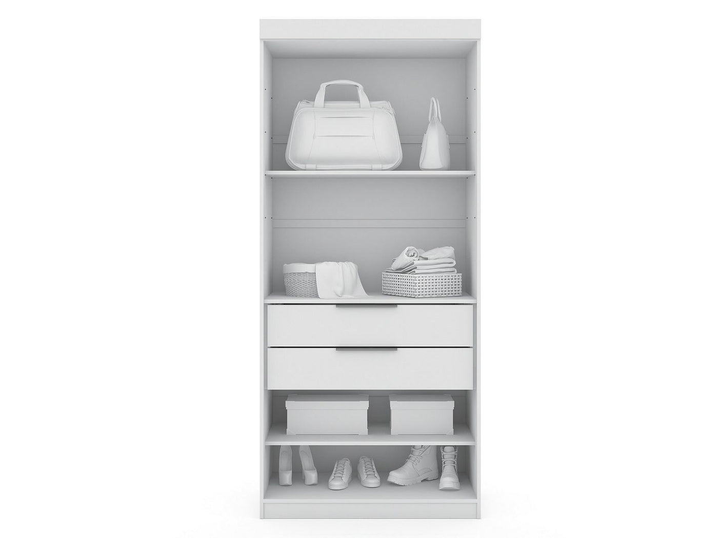 Oulu 3-Piece Sectional Corner Wardrobe - White