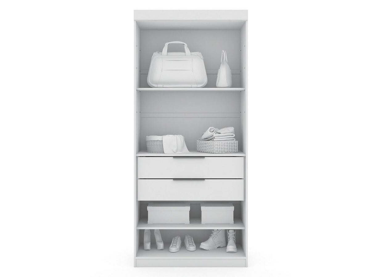 Oulu 2-Piece Open Sectional Wardrobe - White